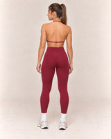 By Shybani Contour High-Waist Leggings in Wine Red — rear outfit