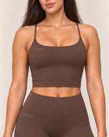 By Shybani Core Legging Set in Brown — front detail