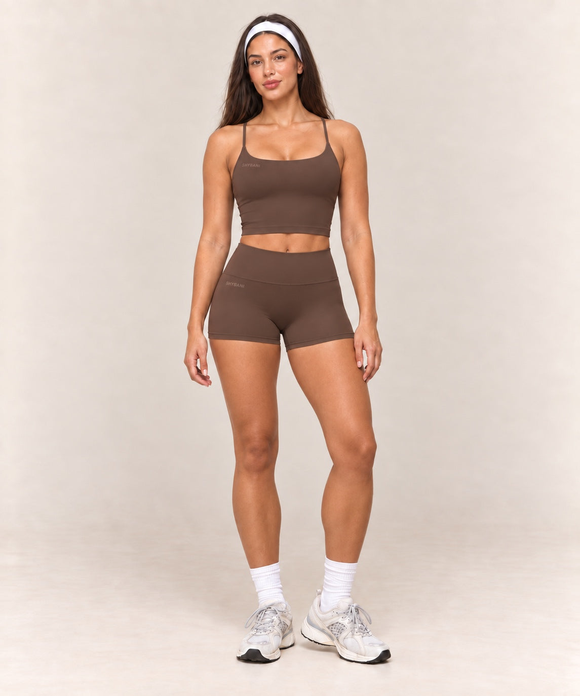 By Shybani Core Short Set in Brown — front