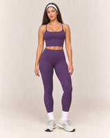 By Shybani Core Square-Neck Crop Top in Purple — front