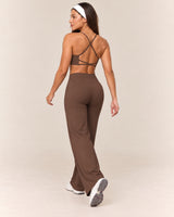 Cross-Back Flare Set in Brown — rear step