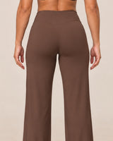 Cross-Back Flare Set in Brown — rear waist detail