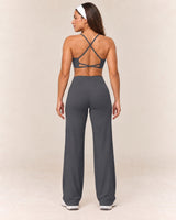 Cross-Back Flare Set in Charcoal — rear standing