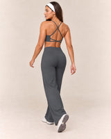 Cross-Back Flare Set in Charcoal — rear step