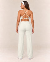 Cross-Back Flare Set in Ivory — rear standing