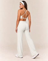 Cross-Back Flare Set in Ivory — rear