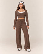 Flow Longsleeve Top met Vierkante Hals