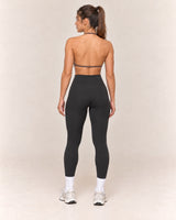 By Shybani Halter Sports Bra in Coffee — back