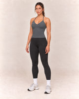 By Shybani Halter Tank Top in Dark Grey — front three-quarter