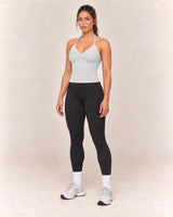 By Shybani Halter Tank Top in Grey — front three-quarter