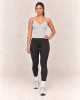By Shybani Halter Tank Top in Grey — front step