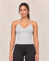 By Shybani Halter Tank Top in Grey — front