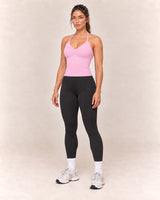 By Shybani Halter Tank Top in Pink — front three-quarter