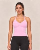 By Shybani Halter Tank Top in Pink — front