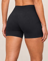Shybani High-Waist Studio Shorts in Black — back detail
