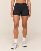 Shybani High-Waist Studio Shorts in Black — front