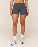 Shybani High-Waist Studio Shorts in Dark Grey — front