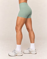 Shybani High-Waist Studio Shorts in Green — side