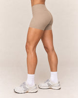 Shybani High-Waist Studio Shorts in Khaki — side