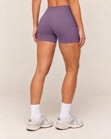 Shybani High-Waist Studio Shorts in Light Purple — back