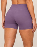 Shybani High-Waist Studio Shorts in Light Purple — back detail