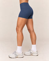 Shybani High-Waist Studio Shorts in Navy — side