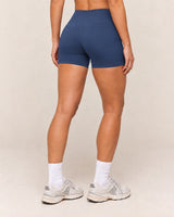 Shybani High-Waist Studio Shorts in Navy — back