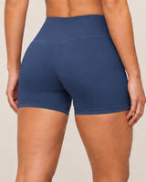 Shybani High-Waist Studio Shorts in Navy — back detail