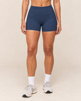 Shybani High-Waist Studio Shorts in Navy — front