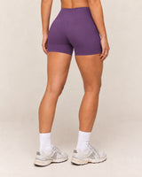 Shybani High-Waist Studio Shorts in Purple — back