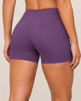 Shybani High-Waist Studio Shorts in Purple — back detail