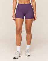Shybani High-Waist Studio Shorts in Purple — front
