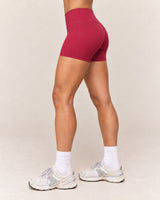 Shybani High-Waist Studio Shorts in Red — side