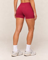 Shybani High-Waist Studio Shorts in Red — back