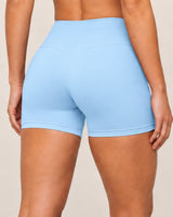 Shybani High-Waist Studio Shorts in Sky Blue — back detail