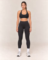 By Shybani Scoop-Neck Halter Bra in Black — full outfit