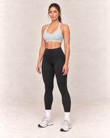 By Shybani Scoop-Neck Halter Bra in Grey — front three-quarter