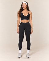 V-Neck Leggings Set in Black — front
