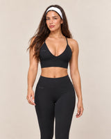 V-Neck Leggings Set in Black — style portrait