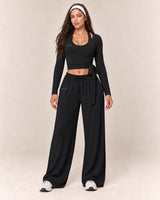 Wrap Lounge Set in Black — front