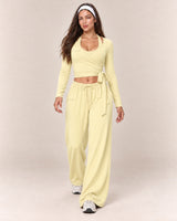 Wrap Lounge Set in Butter Yellow — front step
