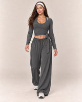 Wrap Lounge Set in Charcoal — front step