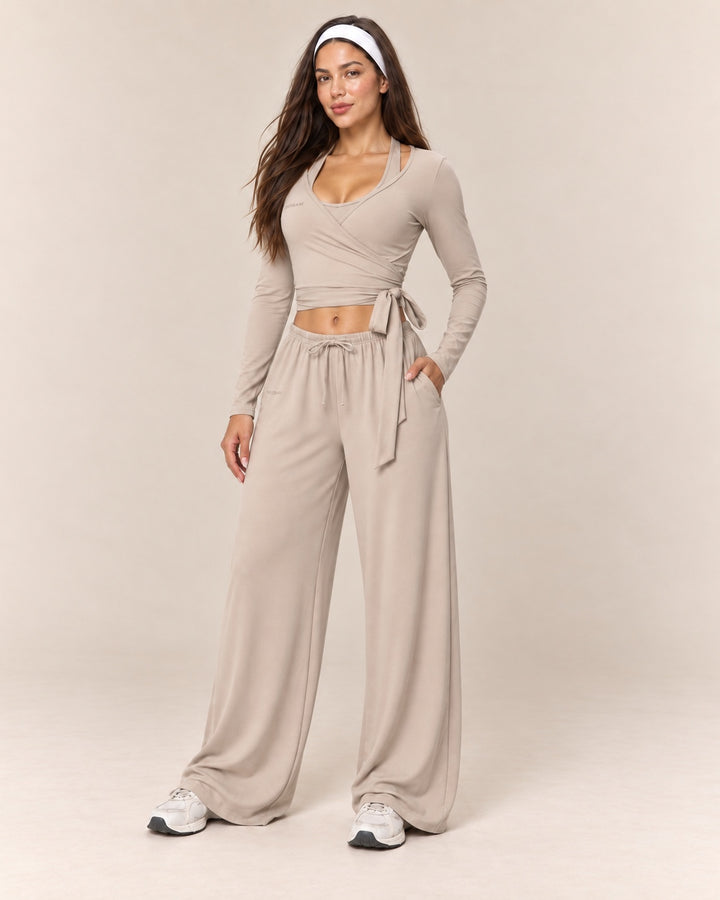 Wrap Lounge Set in Stone — front three quarter